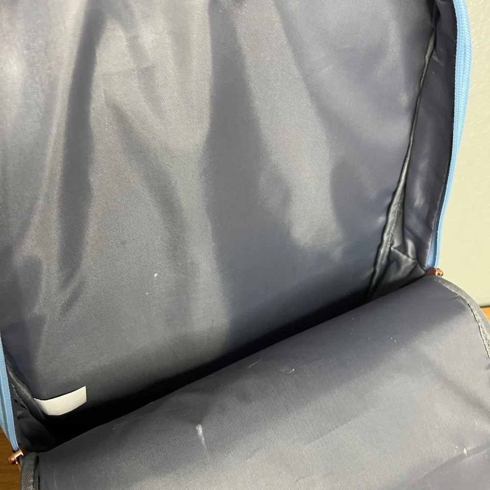 Delsey Paris Ramey Backpack Sky Blue Slim Laptop Travel Bag